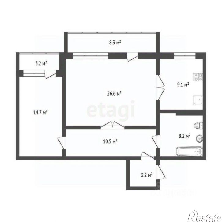 2-комн квартира улица Салтыкова-Щедрина, 55,  д. 55