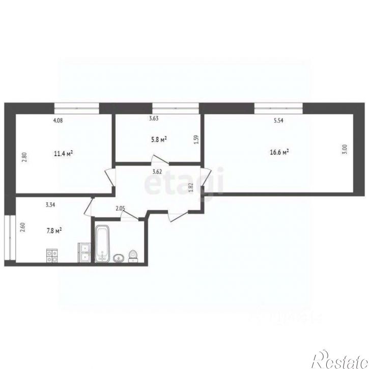 3-комн квартира улица 50 лет Октября, 33,  д. 33