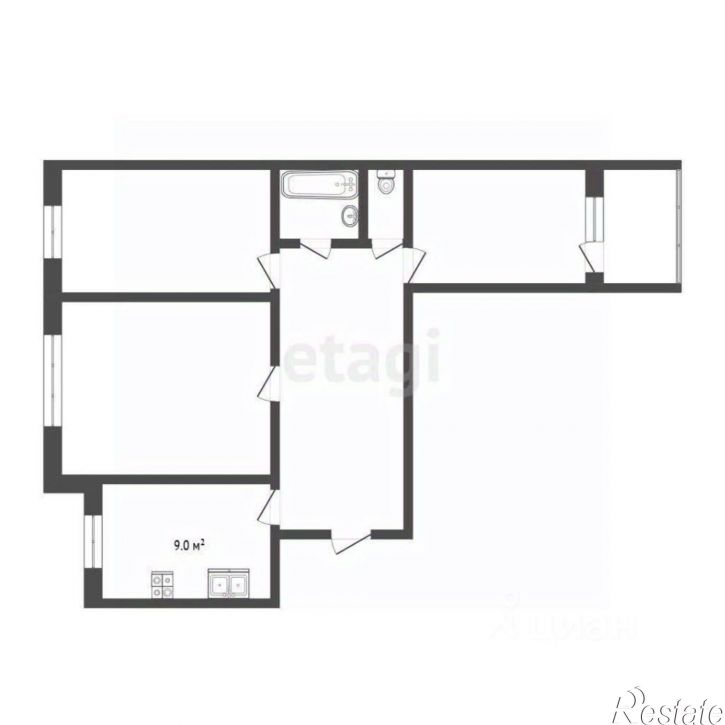 3-комн квартира улица Мельникайте, 136,  д. 136