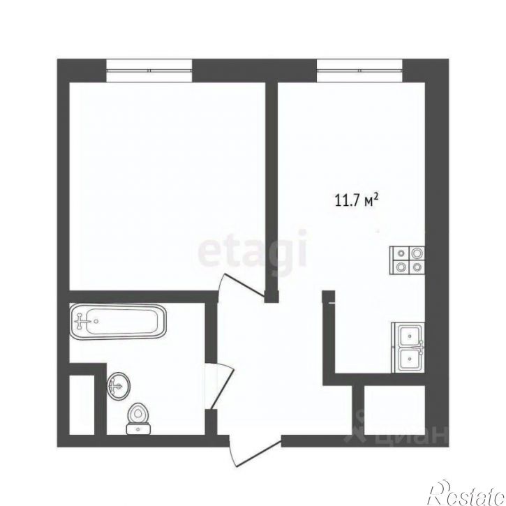 1-комн квартира улица Республики, 204 к11,  д. 204 к11