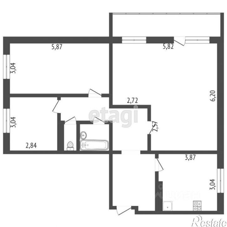 3-комн квартира Инженерная улица, 72,  д. 72