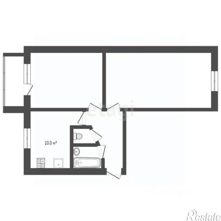2-комн квартира городской округ Тюмень