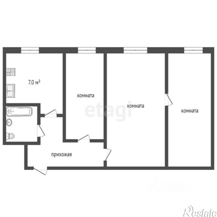 3-комн квартира улица Пермякова, 8,  д. 8