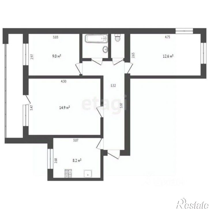 3-комн квартира улица Максима Горького, 23,  д. 23