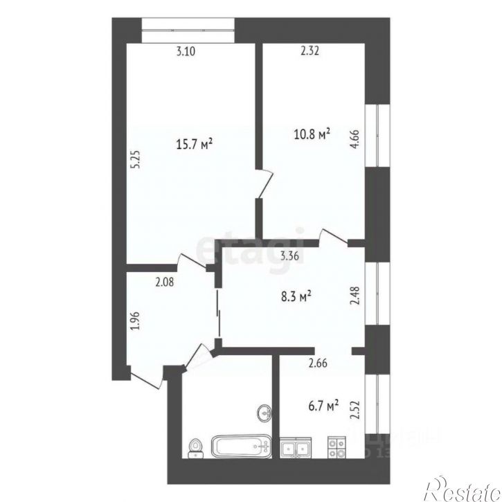 3-комн квартира улица Луначарского, 51,  д. 51