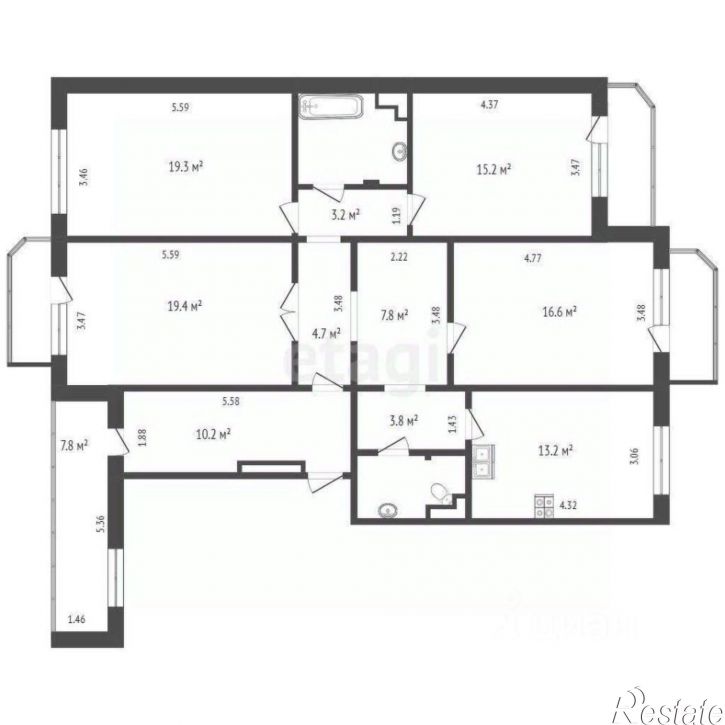 4-комн квартира Майский проезд, 1,  д. 1