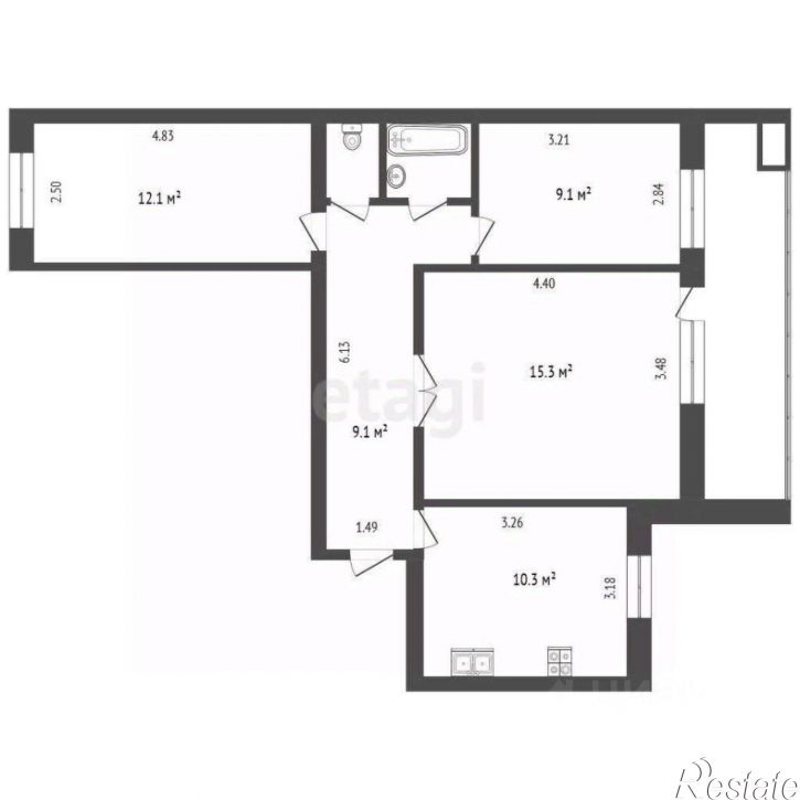 3-комн квартира улица Щербакова, 150,  д. 150