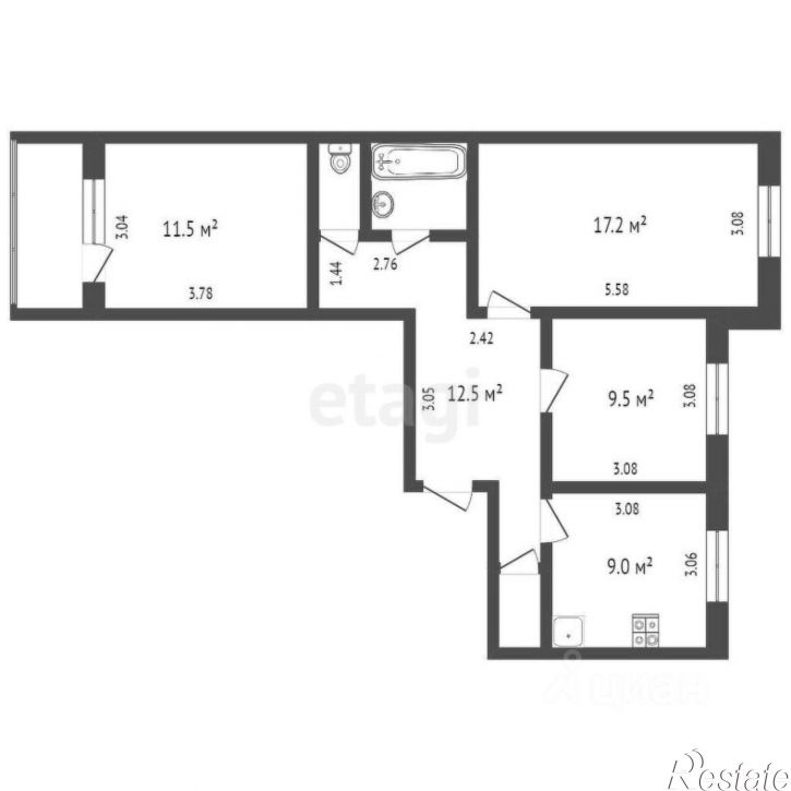 3-комн квартира улица Демьяна Бедного, 104,  д. 104