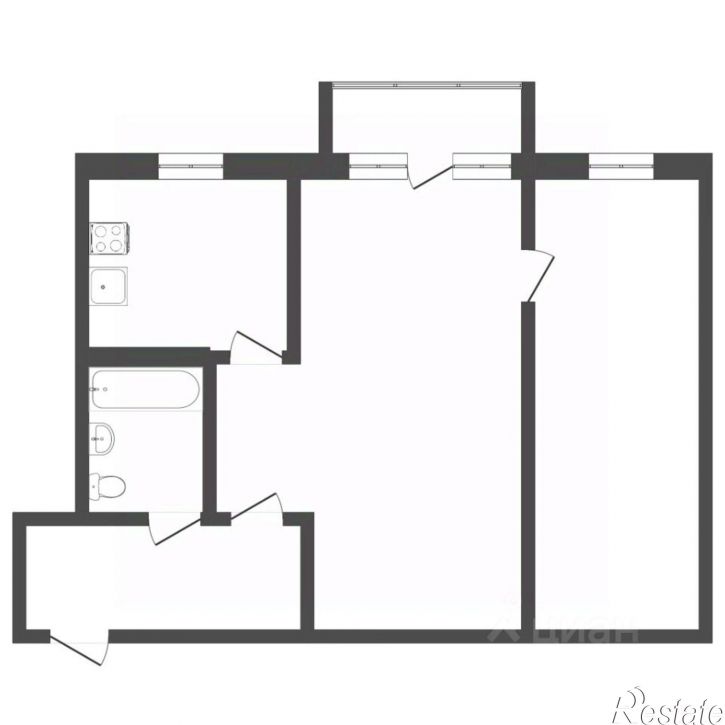 2-комн квартира улица Новосёлов, 2Б,  д. 2Б
