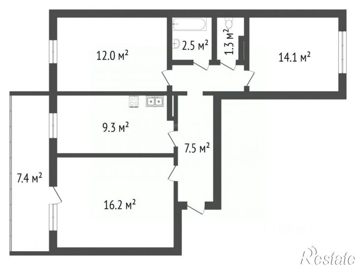3-комн квартира улица Новосёлов, 12 к3,  д. 12 к3