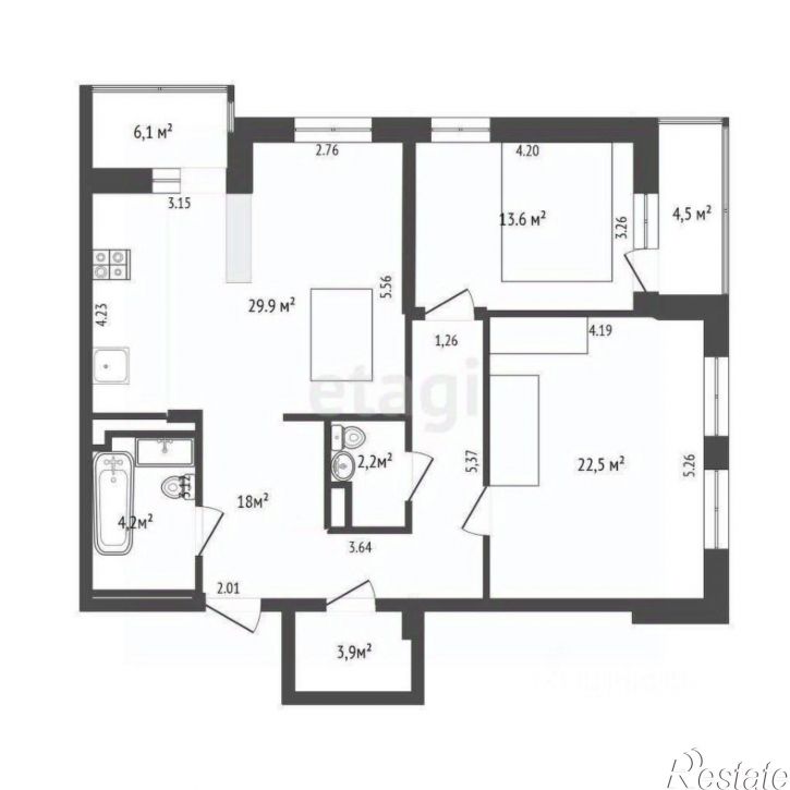 2-комн квартира улица Михаила Сперанского, 17,  д. 17