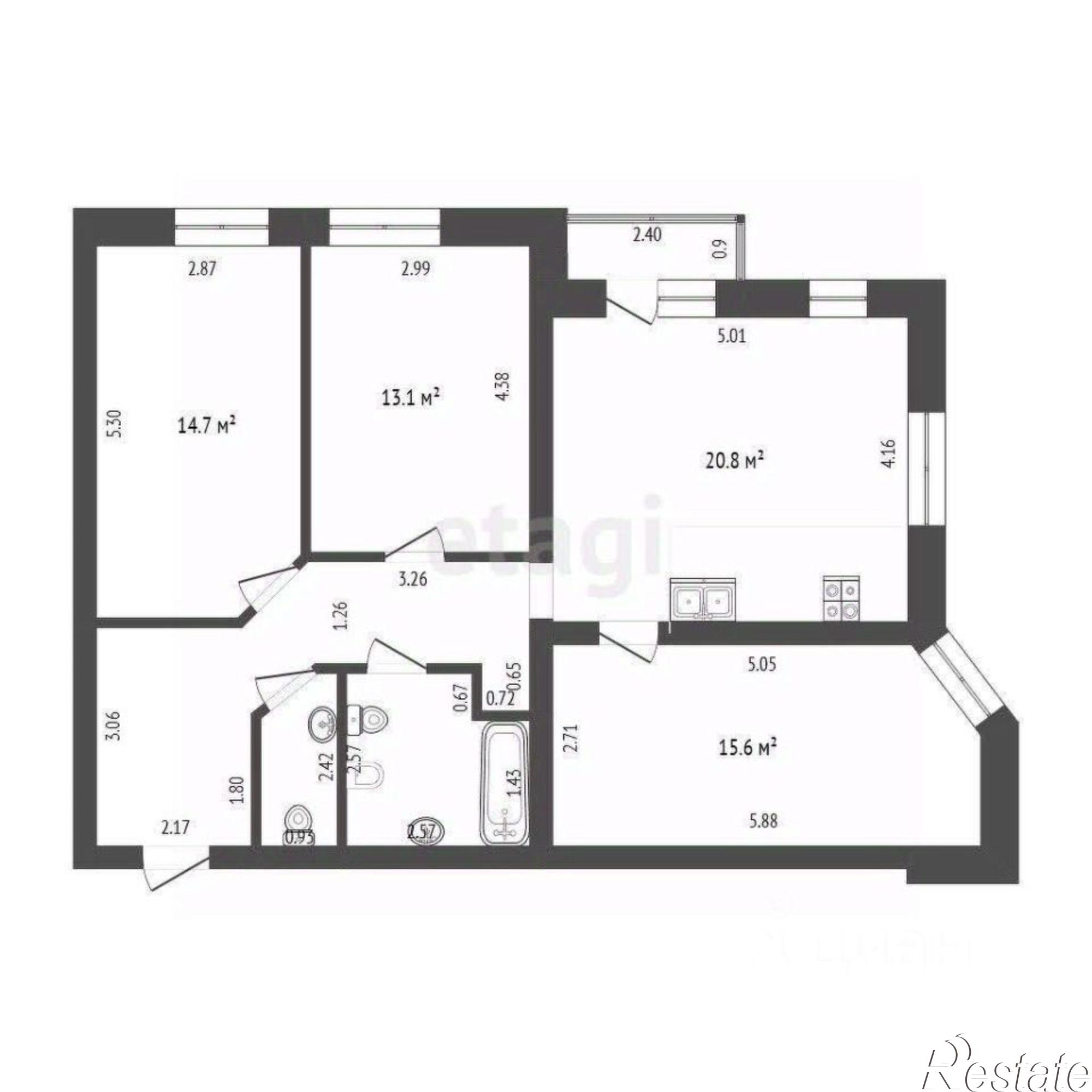 Купить квартиру за 12 200 000 рублей на улица Максима Горького, 30