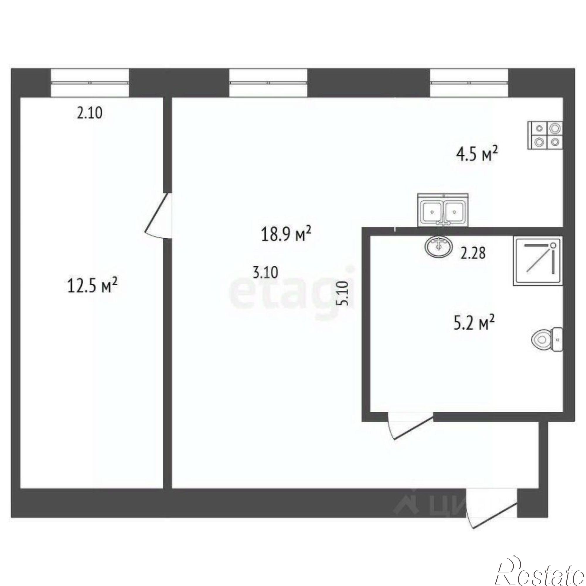 Купить квартиру за 4 500 000 рублей на Тульская улица, 3