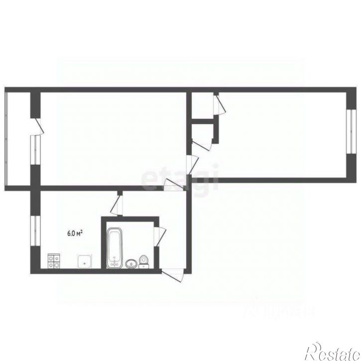 2-комн квартира городской округ Тюмень