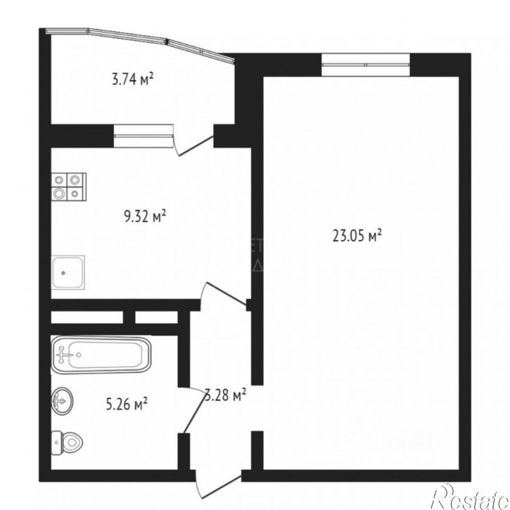 1-комн квартира улица Валентины Трофимовой, 1,  д. 1