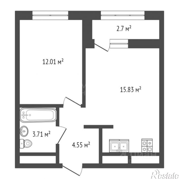 1-комн квартира улица Первооткрывателей, 9,  д. 9