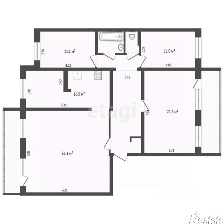 4-комн квартира ул Фабричная, 1,  д. 1