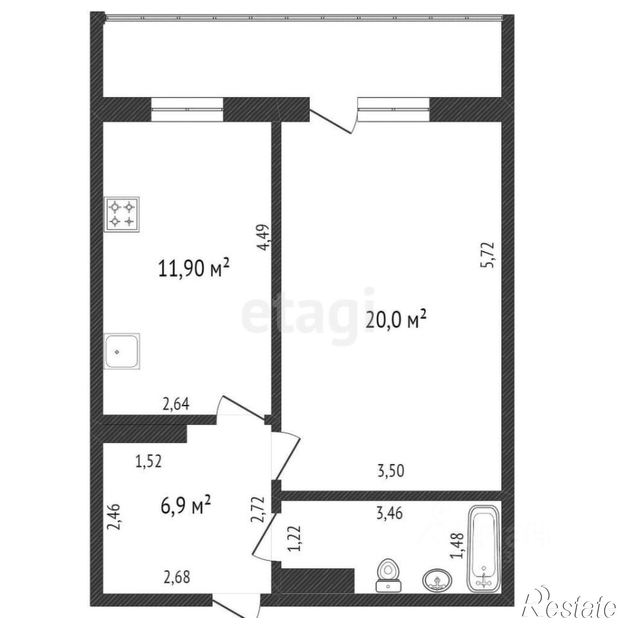 Купить квартиру за 5 500 000 рублей на улица Чернышевского, 2А к1