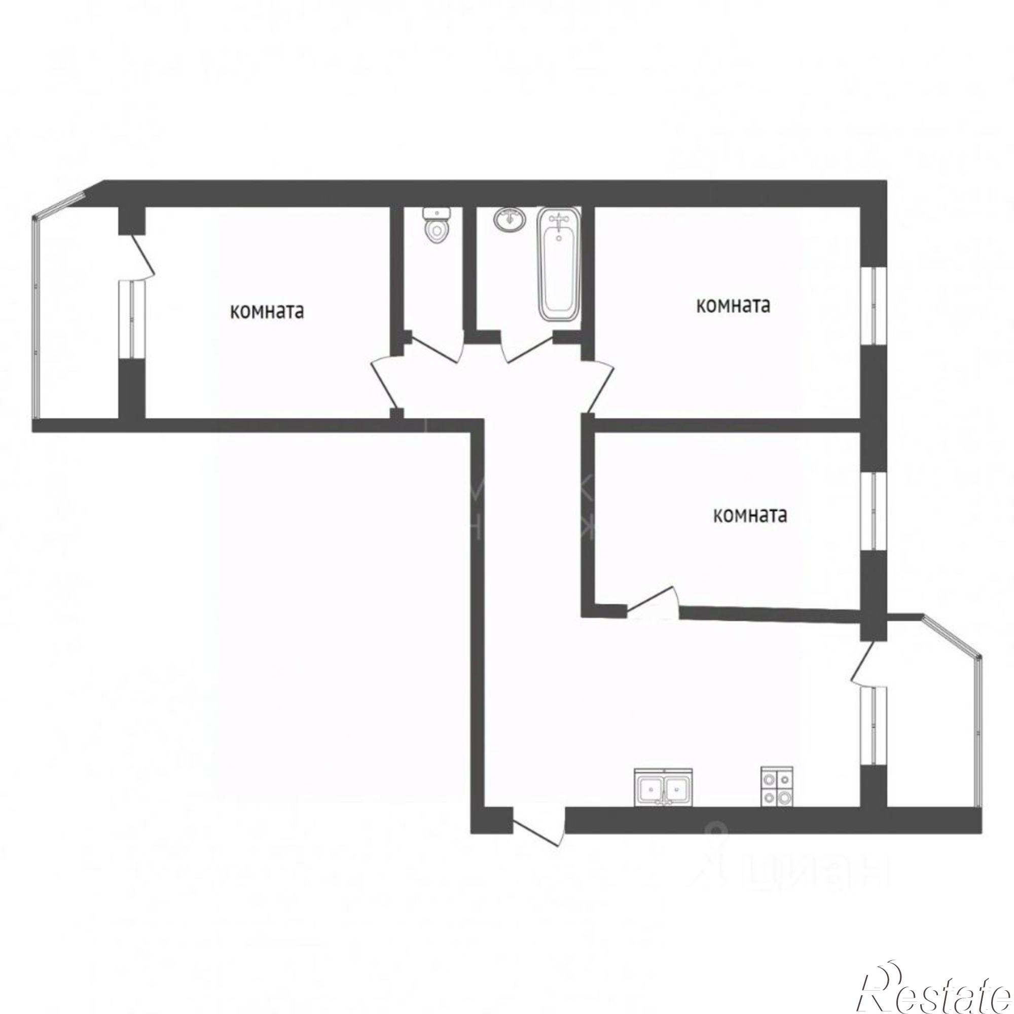 Купить квартиру за 9 600 000 рублей на ул Кремлевская, 110 1