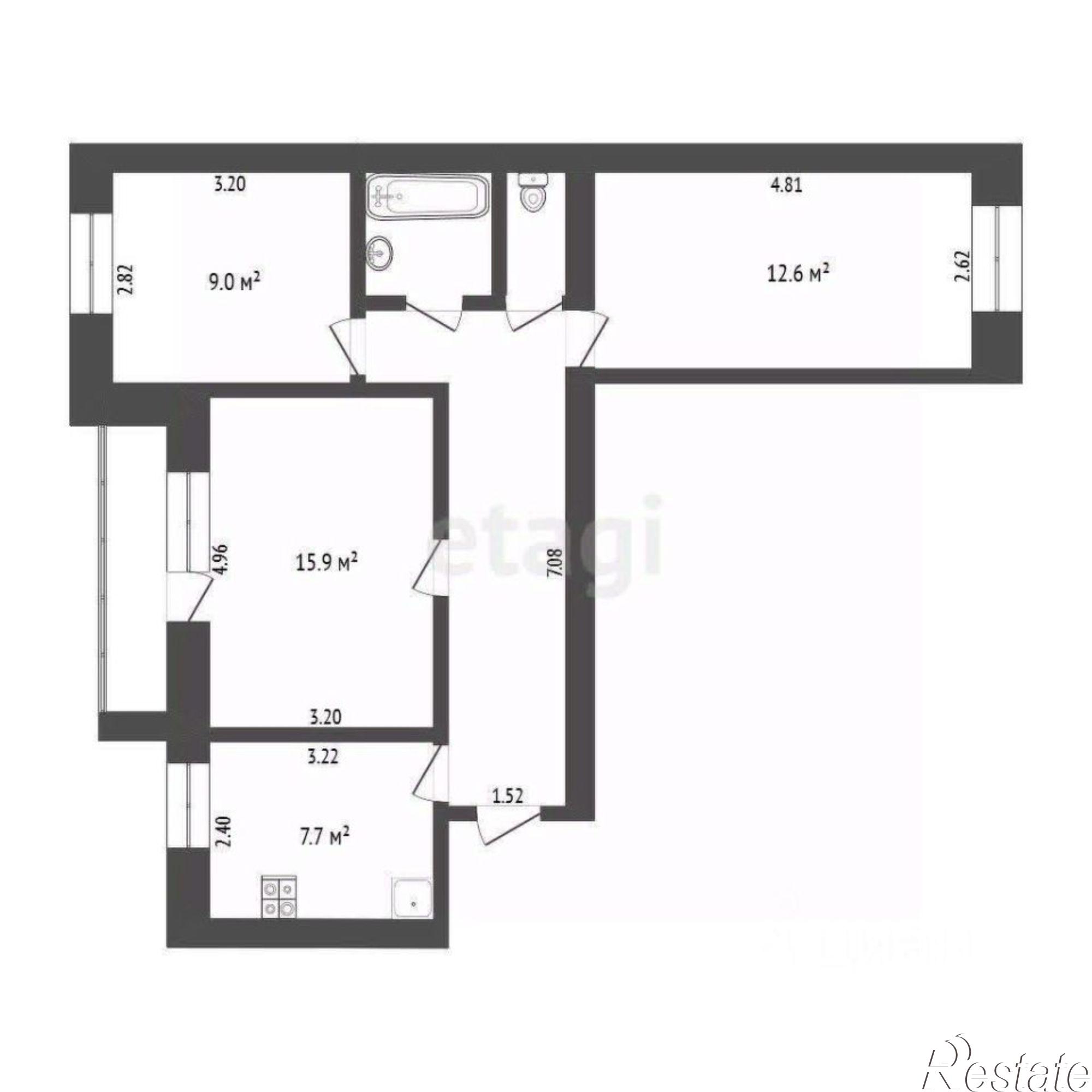 Купить квартиру за 5 090 000 рублей на ул Николая Чаплина, 119