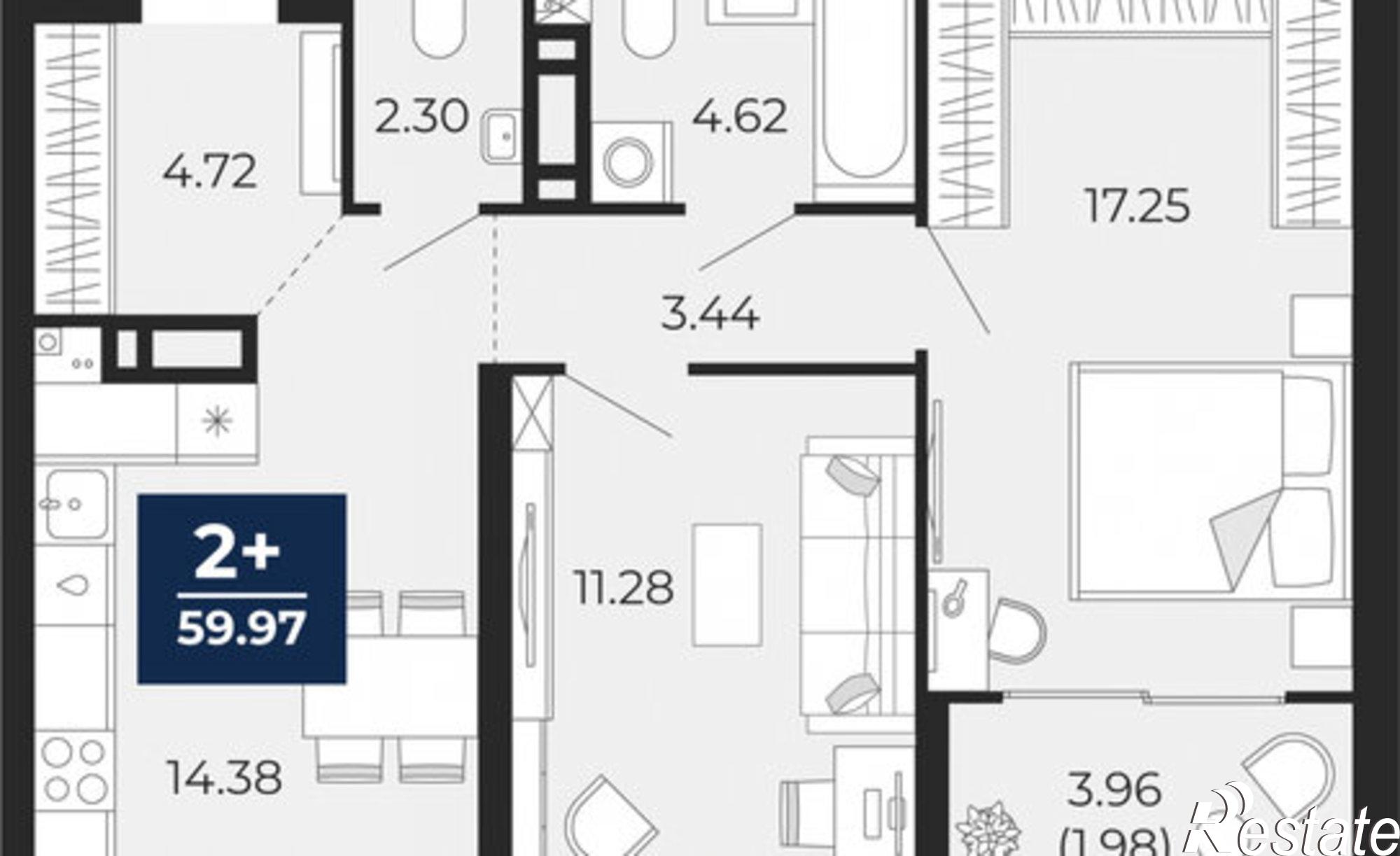 Купить квартиру за 7 592 440 рублей на ул Камчатская, 109