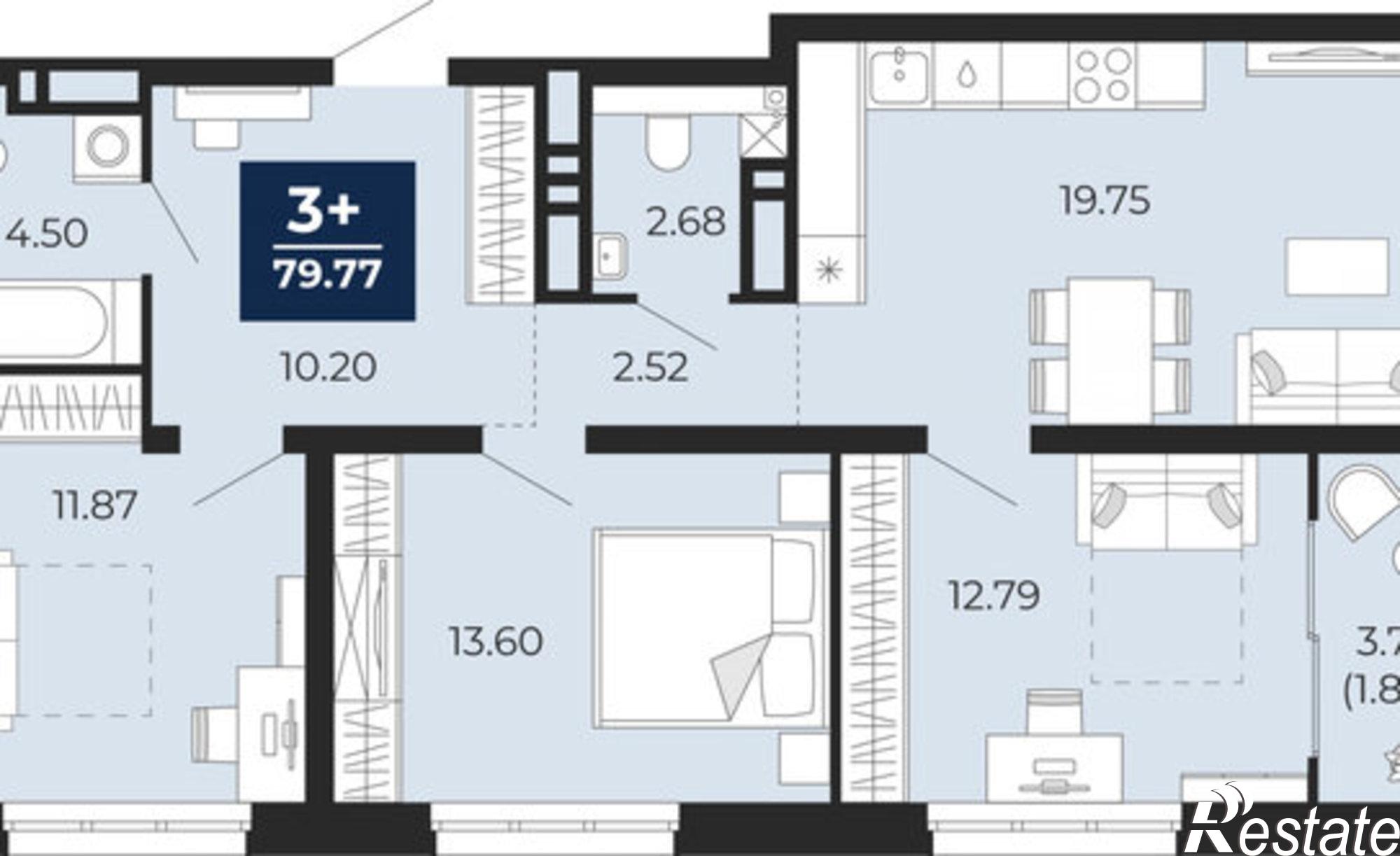Купить квартиру за 9 172 580 рублей на ул Камчатская, 142
