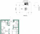 2-комн, 35 кв м, этаж 11/24 Береговая улица, 100 к2