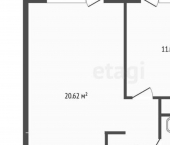 2-комн, 46 кв м, этаж 9/16 Подгорная улица, 73