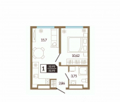 1-комн, 32 кв м, этаж 5/11 Заполярная улица, 1 с1