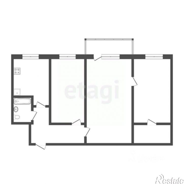 3-комн квартира Заводская улица, 2,  д. 2