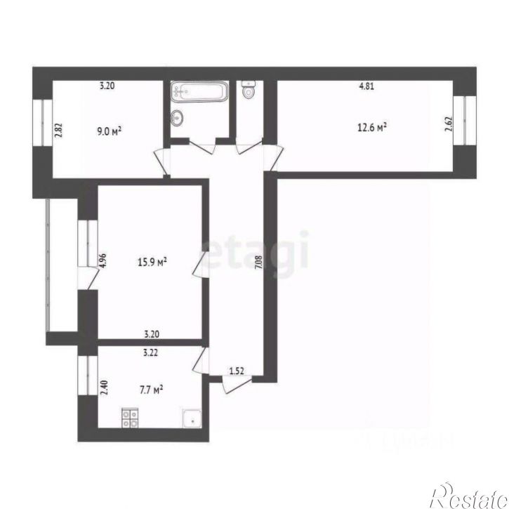 3-комн квартира ул Николая Чаплина, 119,  д. 119