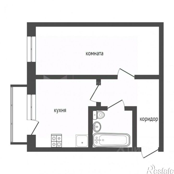 1-комн квартира Камчатская улица, 2 к1,  д. 2 к1