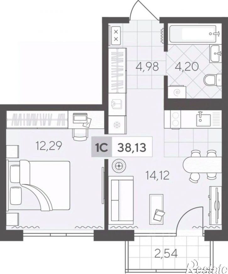 1-комн квартира в новом доме улица Сергея Свиридова, 11,  д. 11