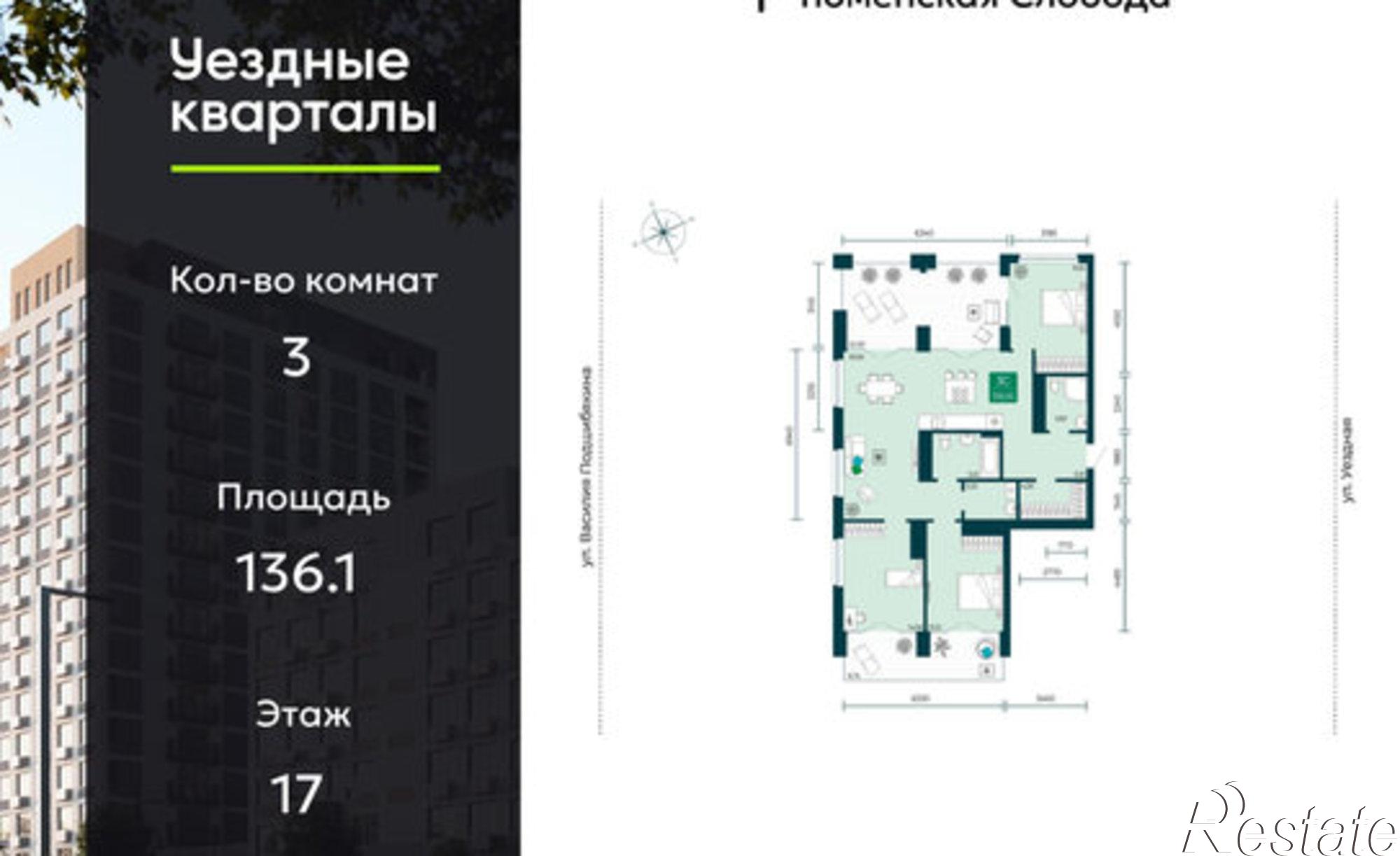 Купить квартиру за 15 970 000 рублей на улица Василия Подшибякина, 7