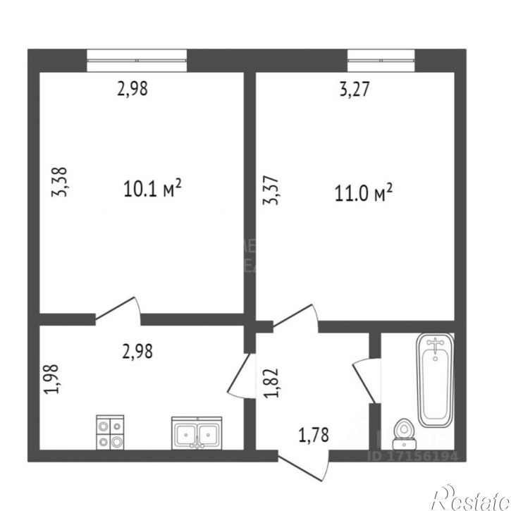 2-комн квартира улица Республики, 248,  д. 248
