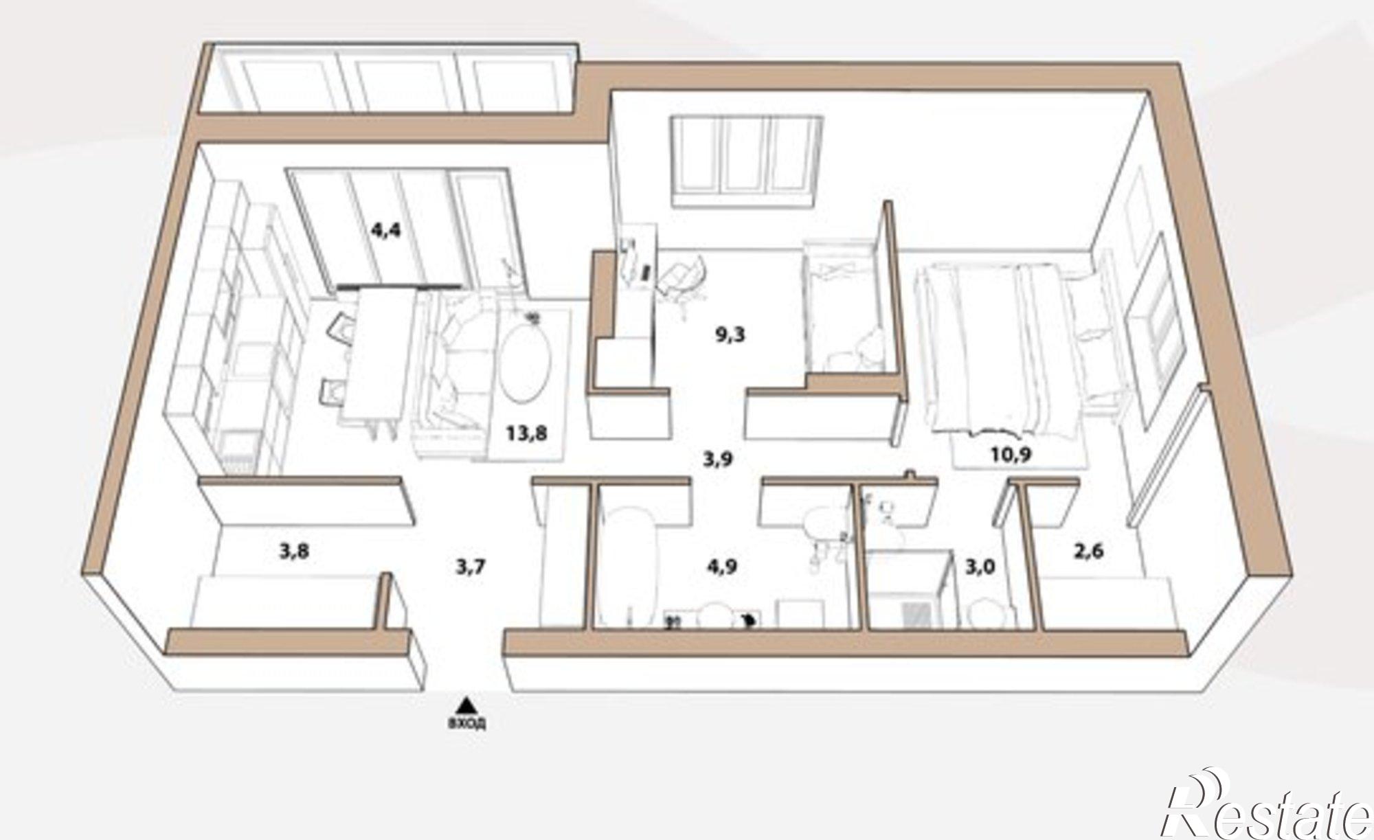 Купить квартиру за 9 060 000 рублей на ул Республики, 204 15