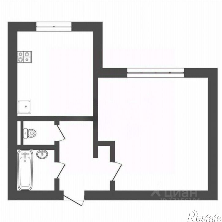 1-комн квартира Флотская улица, 57,  д. 57