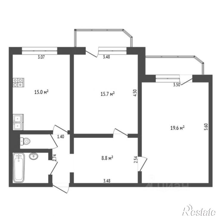 2-комн квартира ул Московский тракт, 143,  д. 143