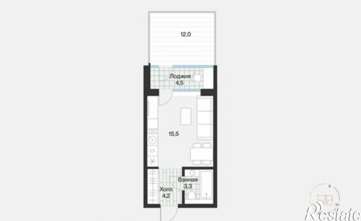 1-комн квартира улица Игоря Комиссарова, 8,  д. 8