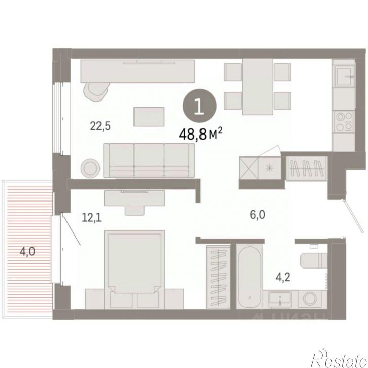 1-комн квартира в новом доме Минская улица, 92 к2,  д. 92 к2