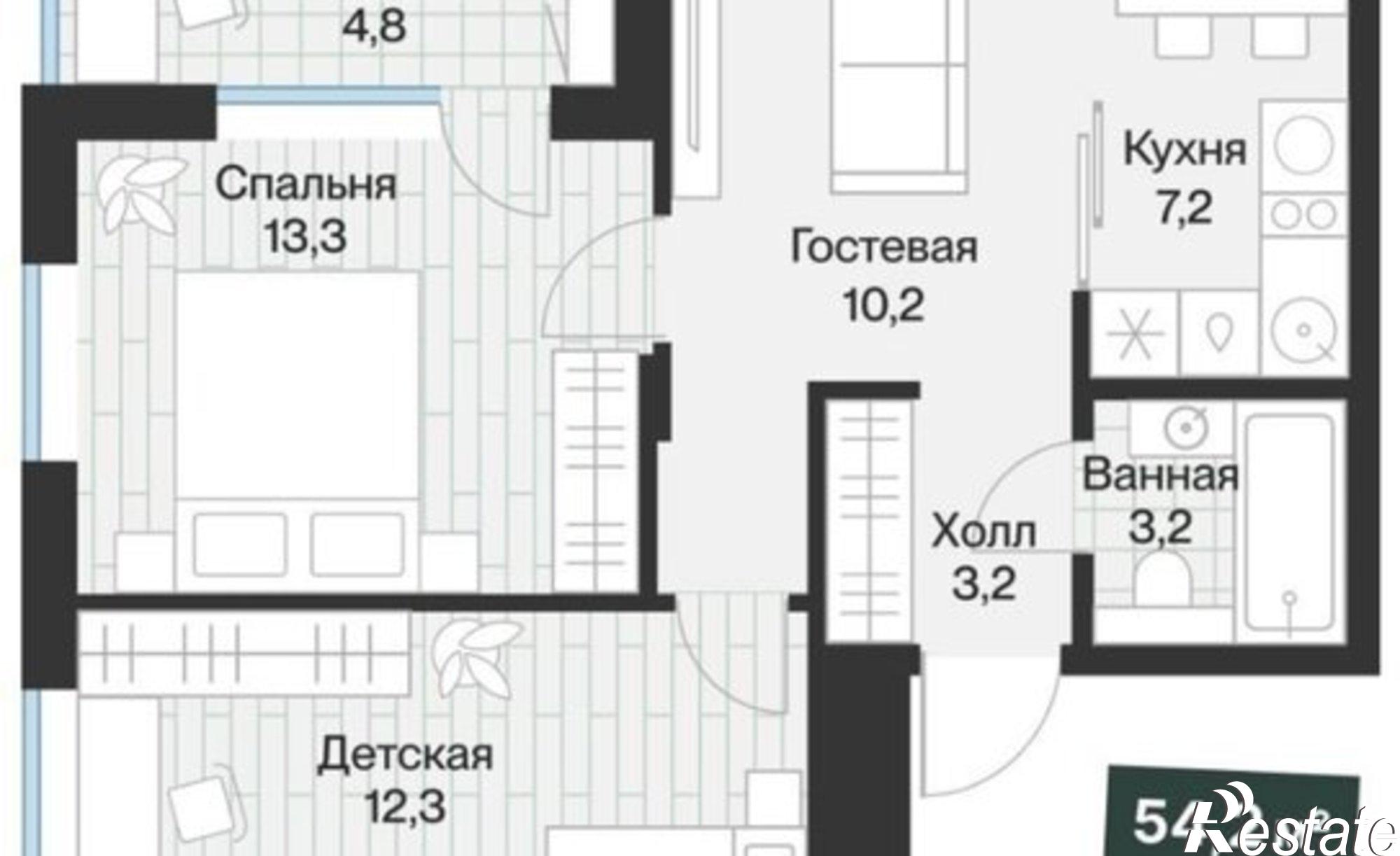 Купить квартиру за 7 550 000 рублей на улица Игоря Комиссарова, 5