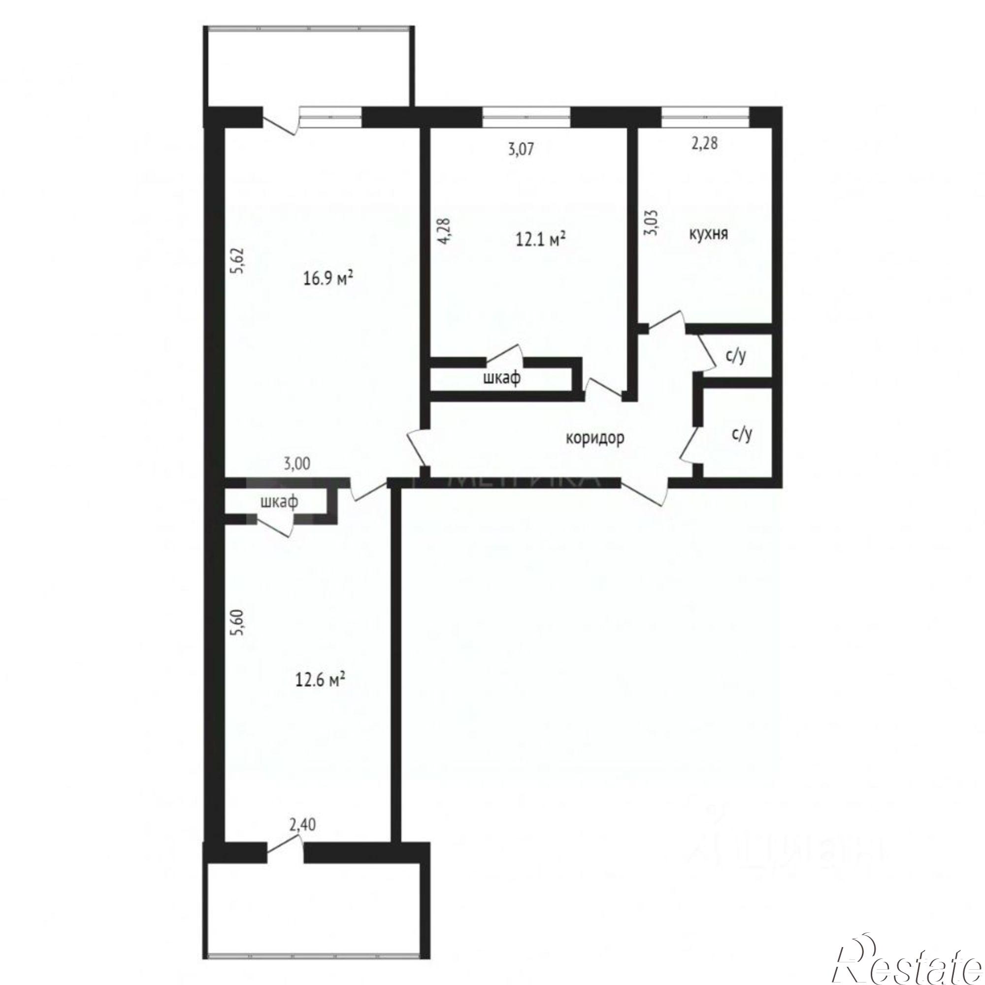 Купить квартиру за 4 800 000 рублей на ул Самарцева, 34