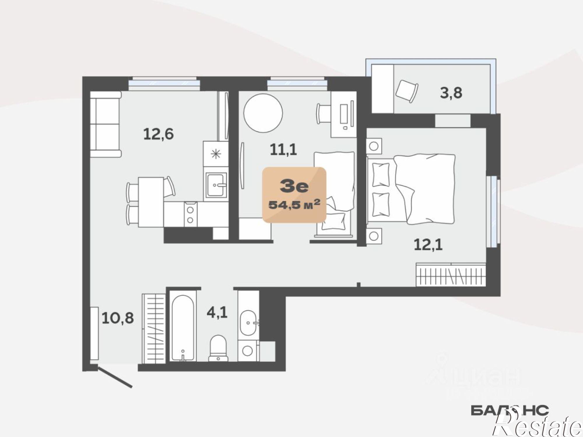 Купить квартиру за 7 790 000 рублей на ул Республики, 204а