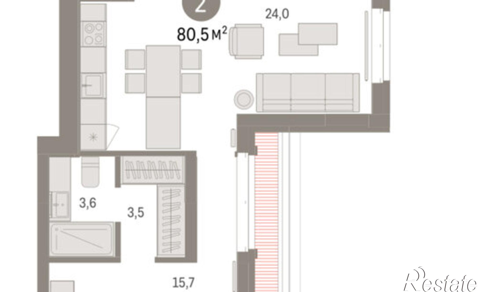 Купить квартиру за 11 460 000 рублей на ул Холодильная, 65/2