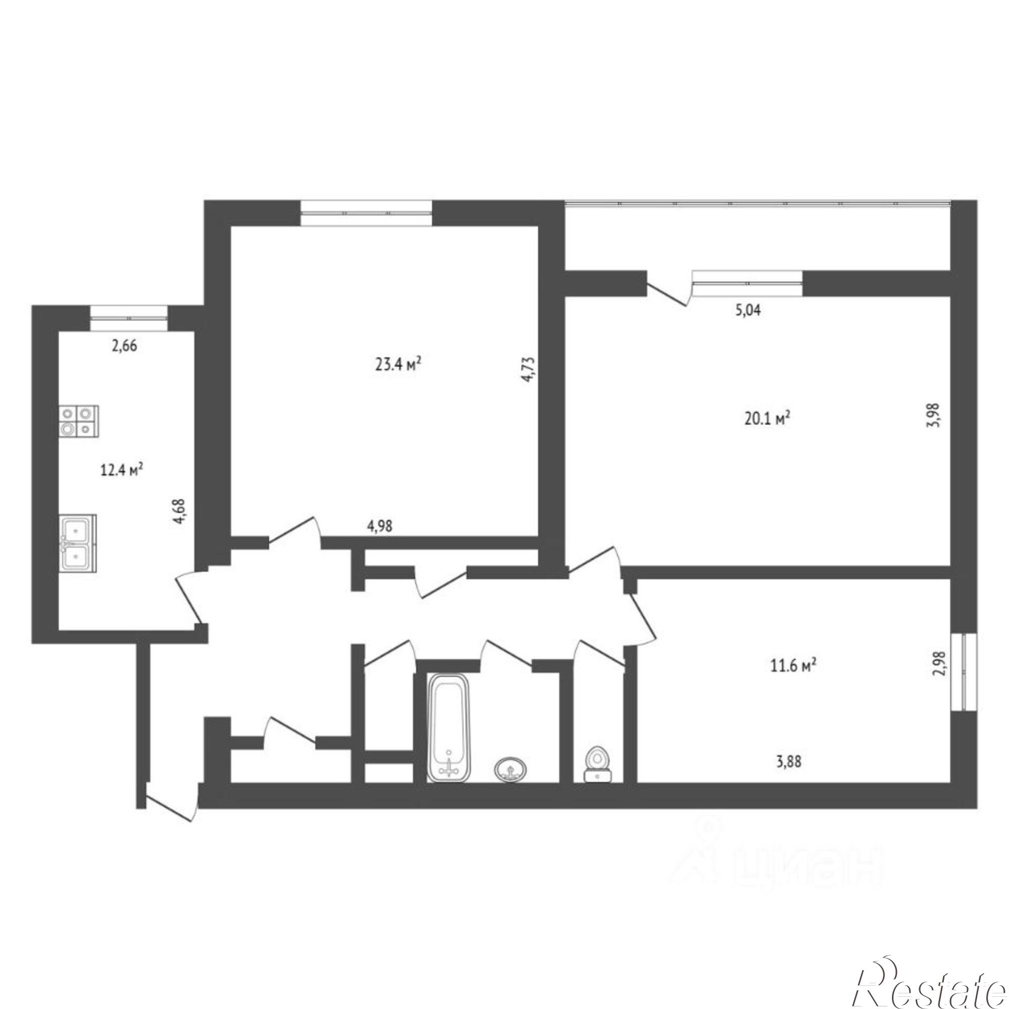 Купить квартиру за 6 998 000 рублей на улица Мельникайте, 119