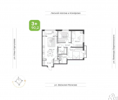 4-комн, 90 кв м, этаж 22/24 улица Василия Малкова, 21