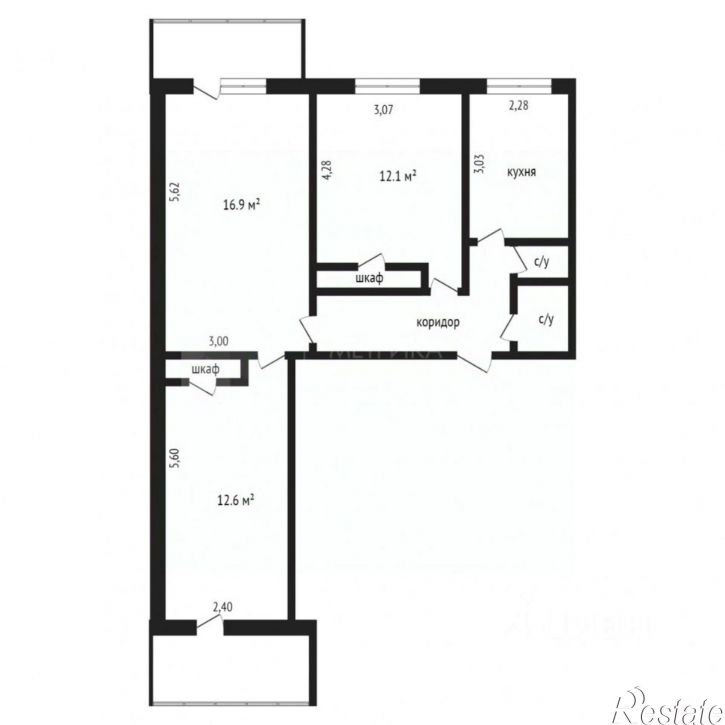 3-комн квартира ул Самарцева, 34,  д. 34