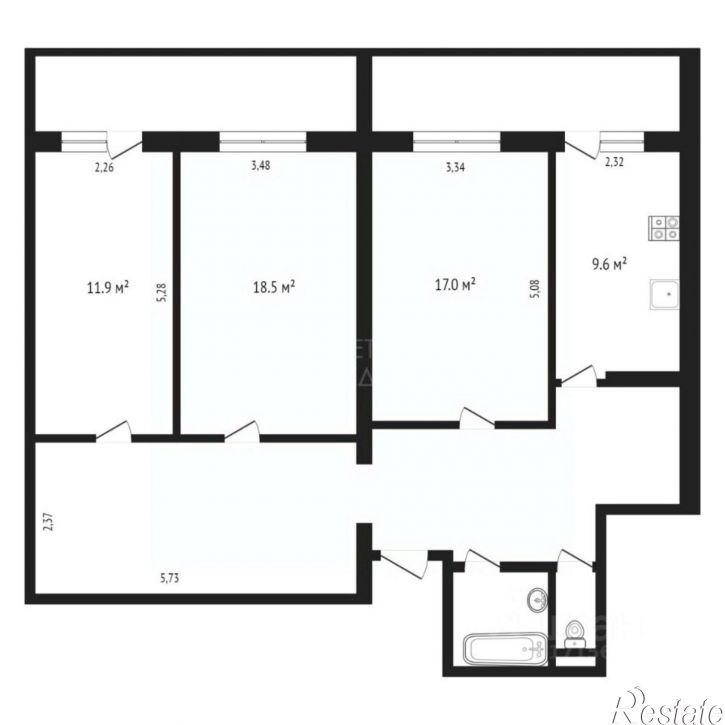 3-комн квартира Пражская улица, 51,  д. 51