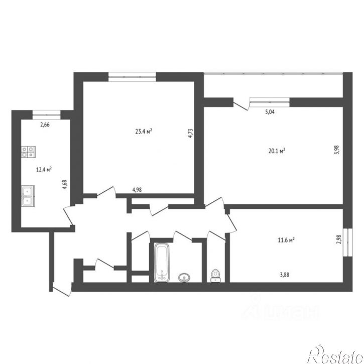 3-комн квартира улица Мельникайте, 119,  д. 119