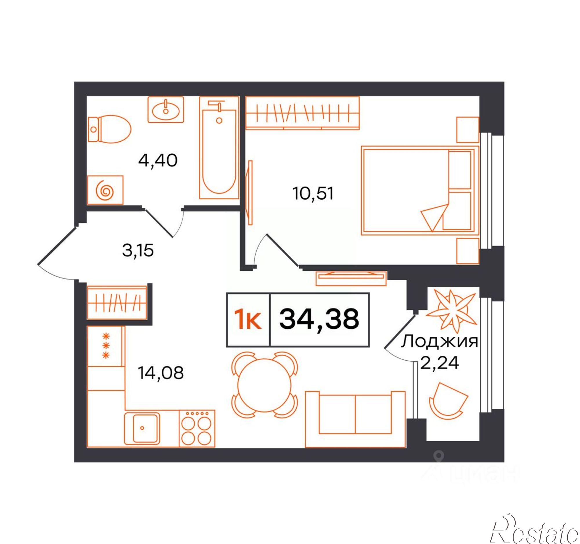 Купить квартиру за 5 672 700 рублей на Полевая улица, 117 к13